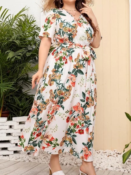 Robe Longue D'été Verte à Volants pour Femmes • La Robelière Robe Longue D'été Verte à Volants pour Femmes • La Robelière