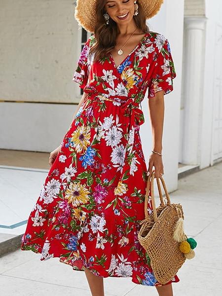 Robe Fleurie Cache Coeur Cache Cache Robe Rouge Robe Rouge Robe