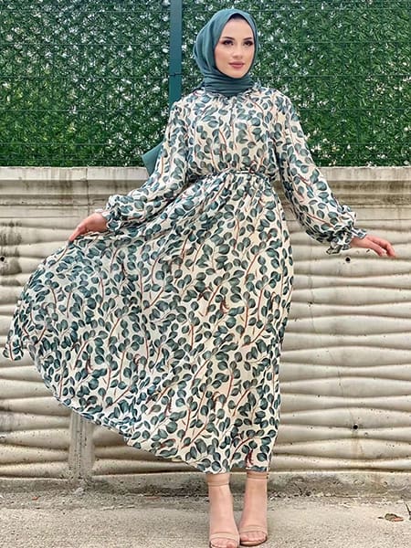 Robe longue fleurie hijab