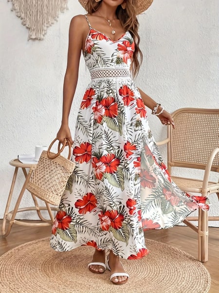 Robe Sans Manches Imprimée Fleurs - Taille S - Neuf Sans étiquettes, Multicolore