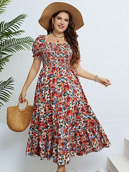 Robe Fleurie Camaïeu Robe Grande Taille 50 Ans Robe Longue Pour