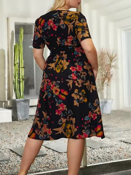 Robe fluide fleurie grande taille