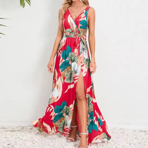 Robe longue fleurie femme