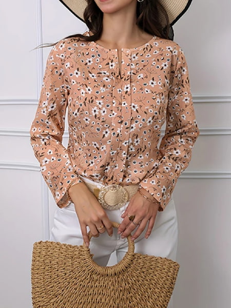 blouse fleurie coupe chemisier