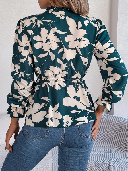 blouse grosses fleurs imprimées
