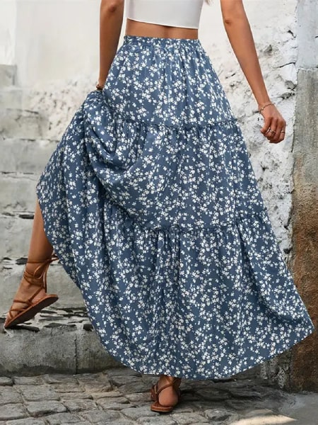 jupe maxi à fleurs