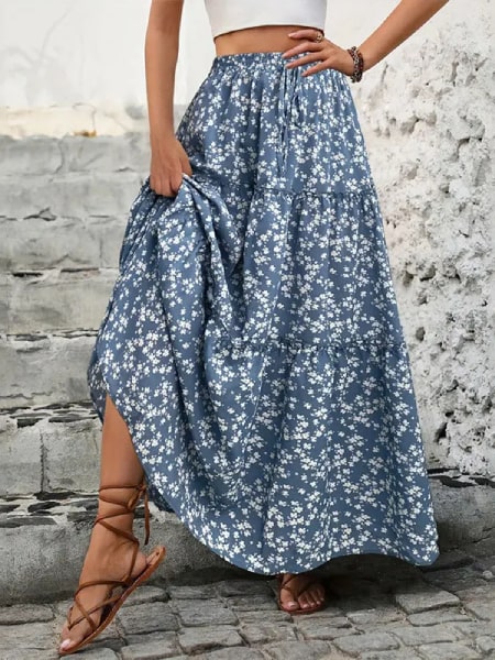 jupe maxi fleurie