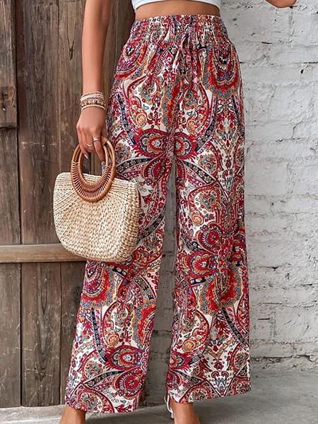 pantalon évasé fleuri