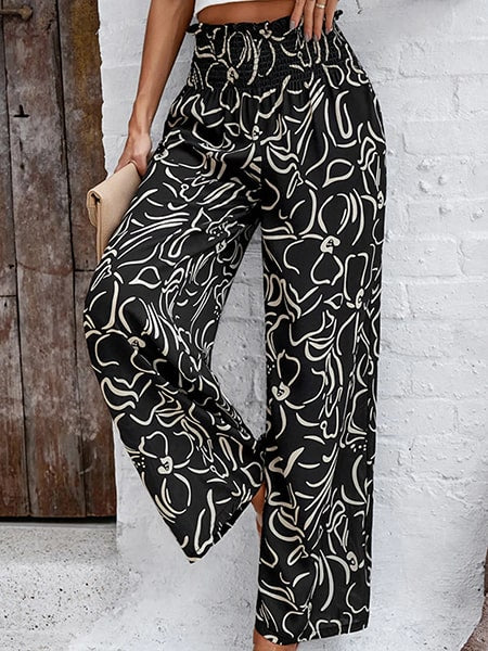 pantalon noir fleuri