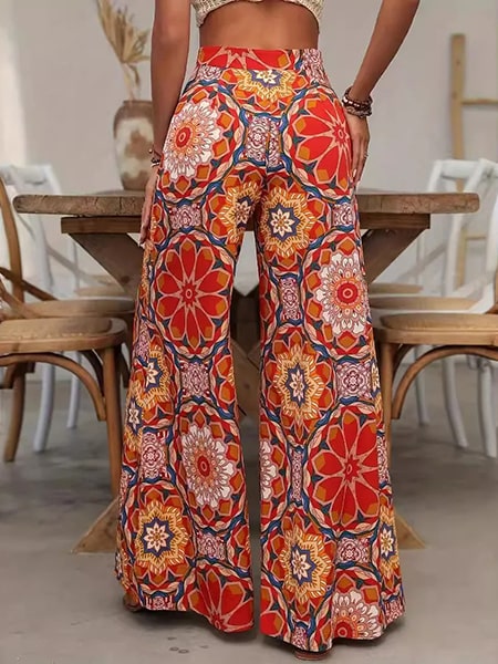 pantalon palazzo fleuri