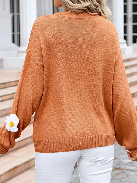 pull tricot fleuri