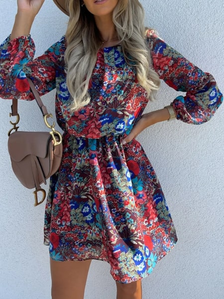 robe courte fleurie boho