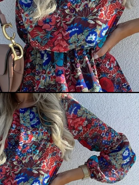 robe courte fleurie boho