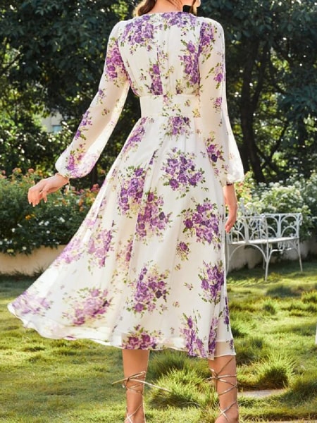 robe longue fleurie habillée