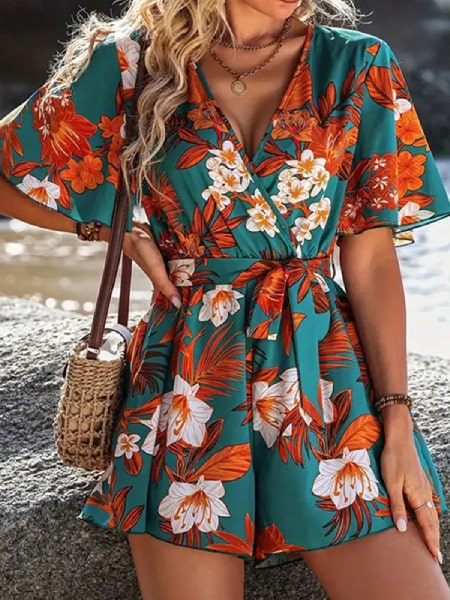 Combishort à Imprimé Floral