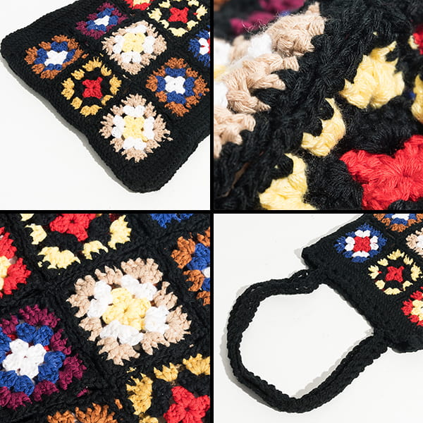 Détails et qualité sac crochet fleurs
