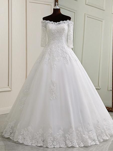 Robe de Mariée Fleurie Coupe Princesse