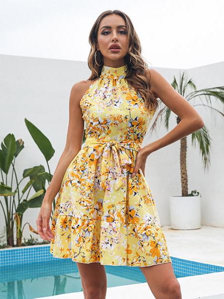 Robe Fleurie Robe Droite Fluide Pour Mariage Droite Courte Robe