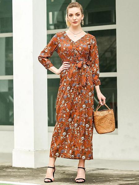 Robe longue petites fleurs