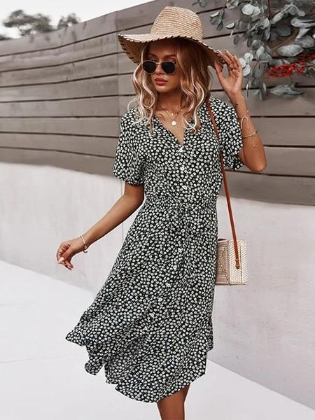 Robe midi fleurie bohème