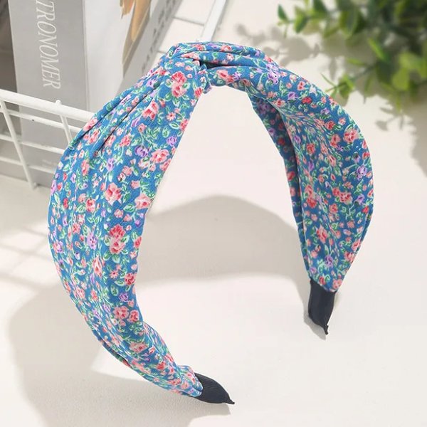 Serre-tête fleur bleu