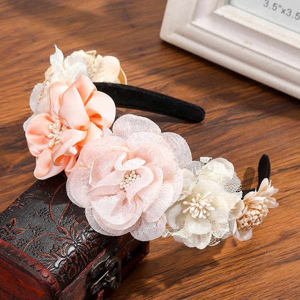 Yolistar Serre-Tête Fleur Artificielle Mariée Mexicaine Roses - Couronne Mariage Enfant Adulte