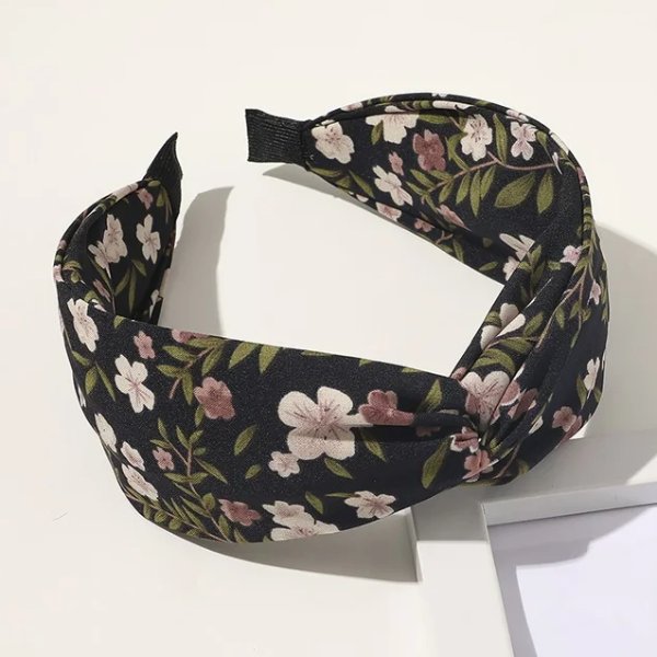 Serre-tête fleur noir