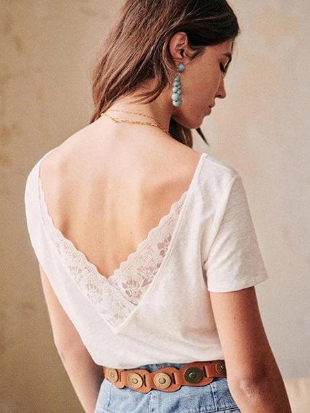 blouse décolleté dos fleurie