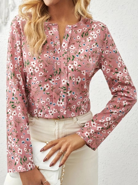 blouse fleurie manches longues