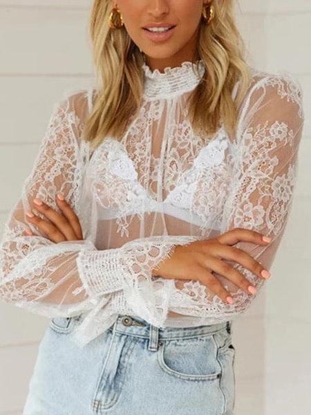 blouse fleurie transparente