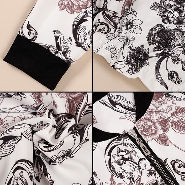 details veste fleurie vintage