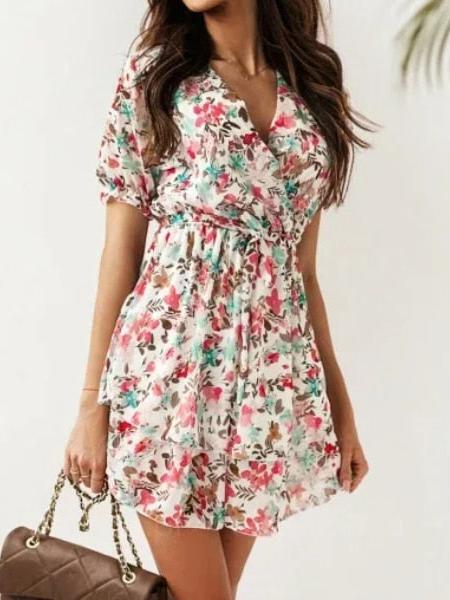 robe empire courte fleurie