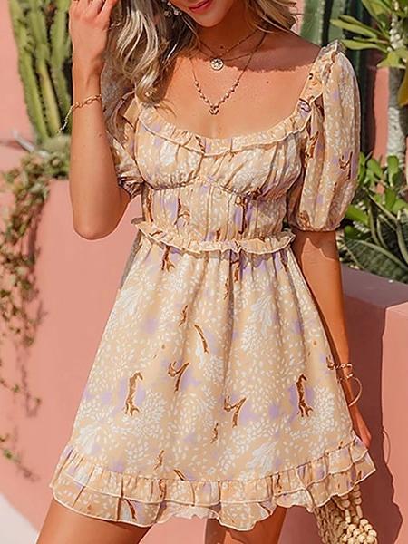 robe à fleurs courte dos nu