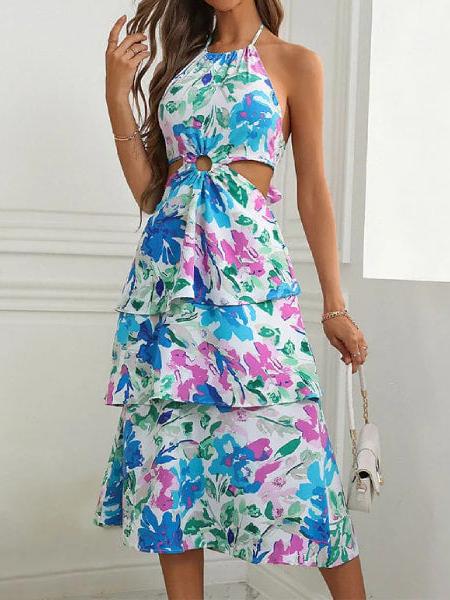 robe fleurie dos croisé