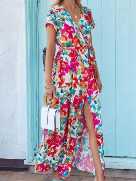 robe à fleurs multicolore
