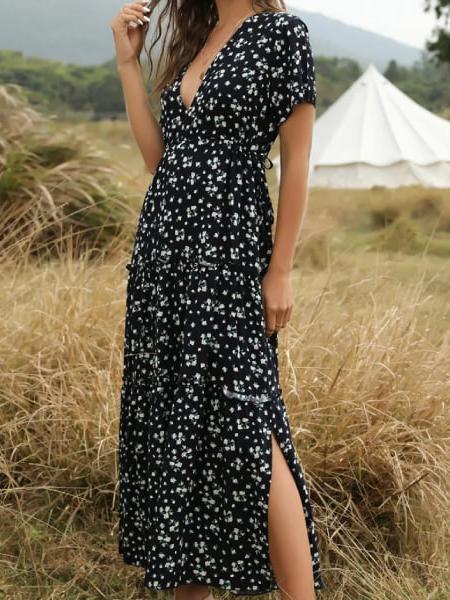 robe longue fleurie bohème hippie