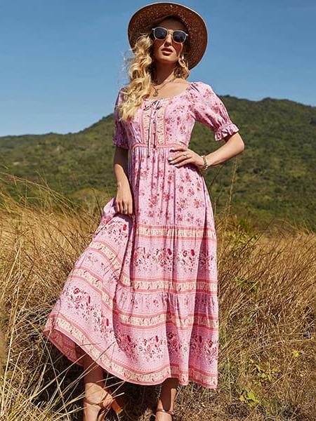 robe longue fleurie fille