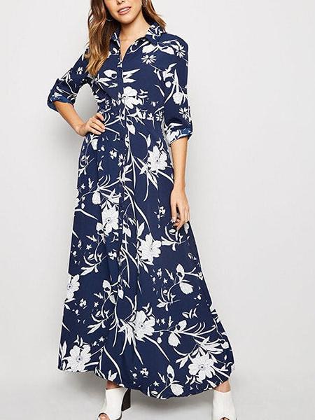 robe longue fleurie ouverte fleuire