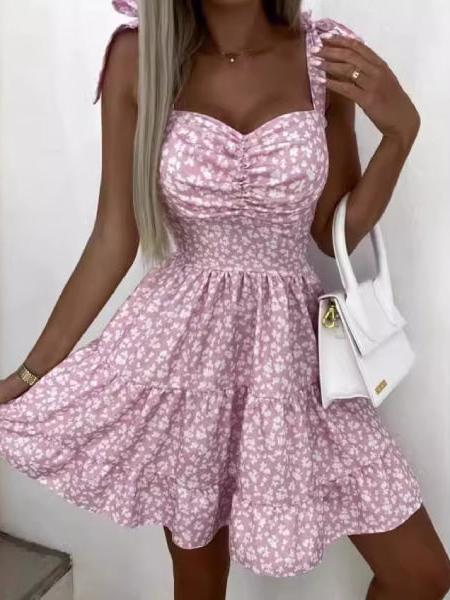 robe sans manche fleurie